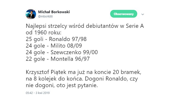 Najlepsi strzelcy wśród debiutantów w Serie A! Piątek...